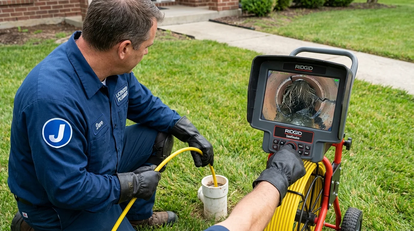 Sewer camera inspection being performed by Johns Plumbing LLC in Fowler